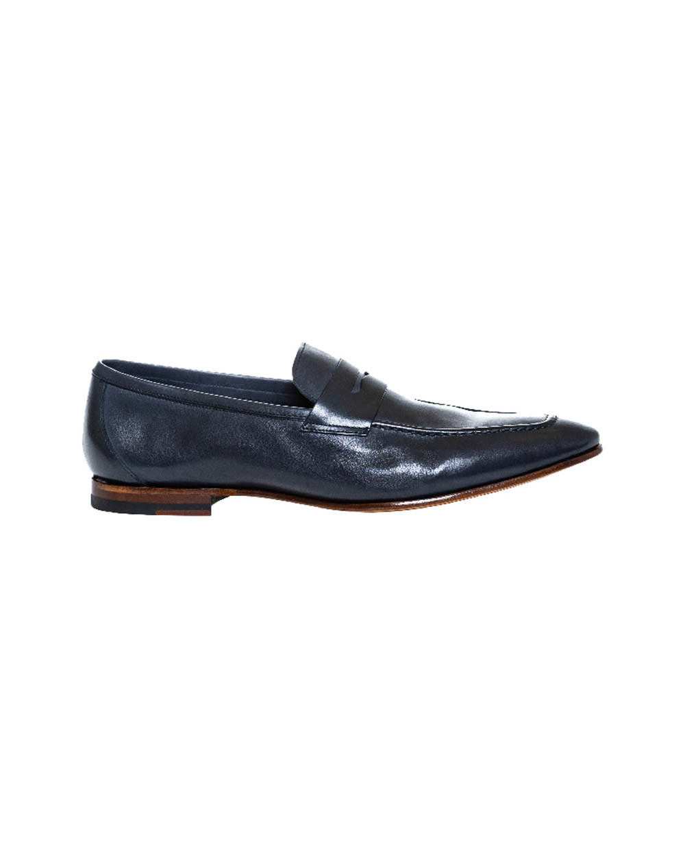 Mocassins en cuir brillant avec patte