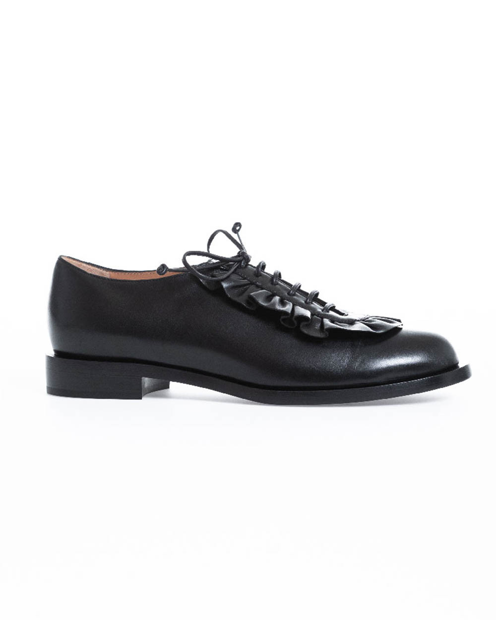 Richelieu en cuir avec volants