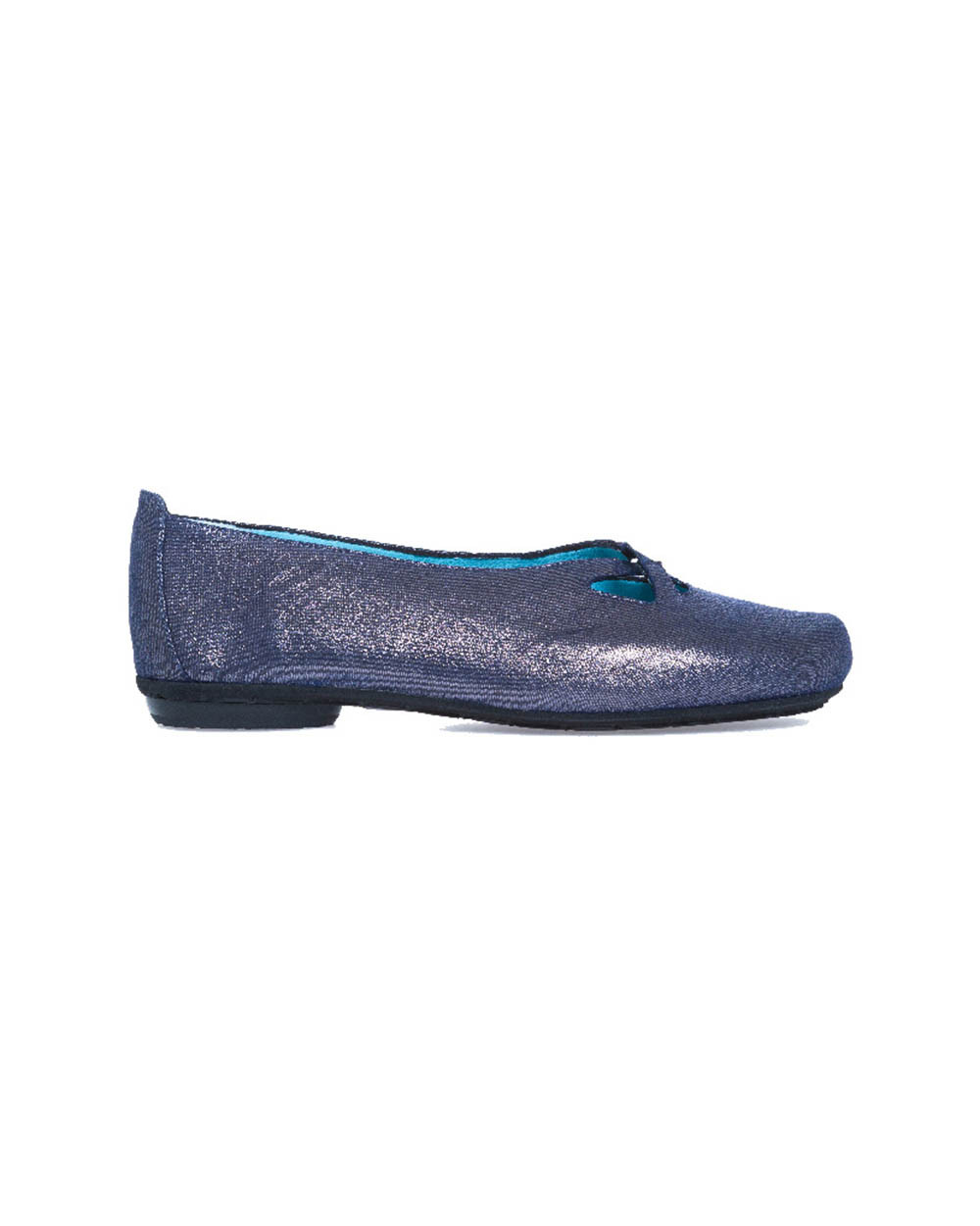 Ballerines en cuir pailleté avec découpe fleurie