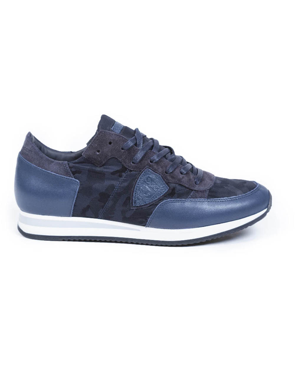 Tropez - Baskets en cuir et daim avec imprimé camouflage
