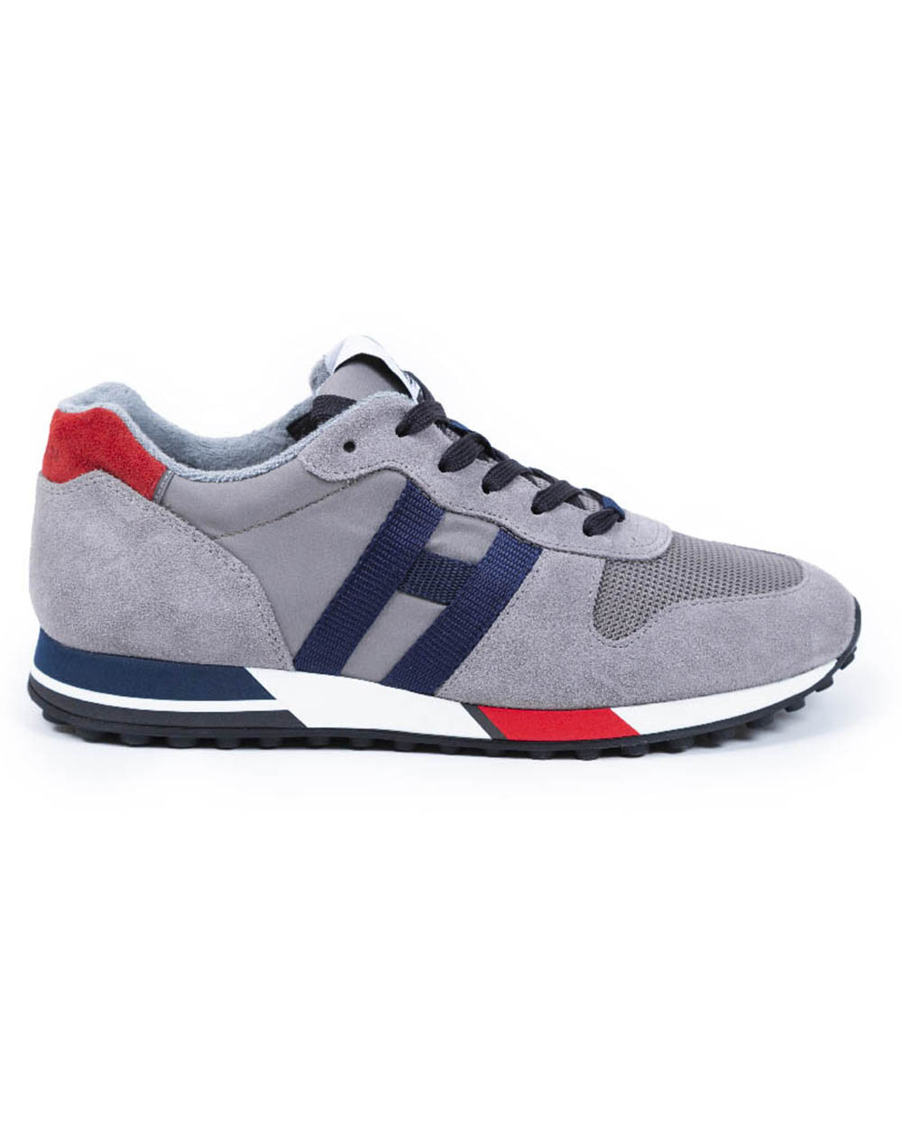 H86 RUN - Baskets multicolores en cuir et toile