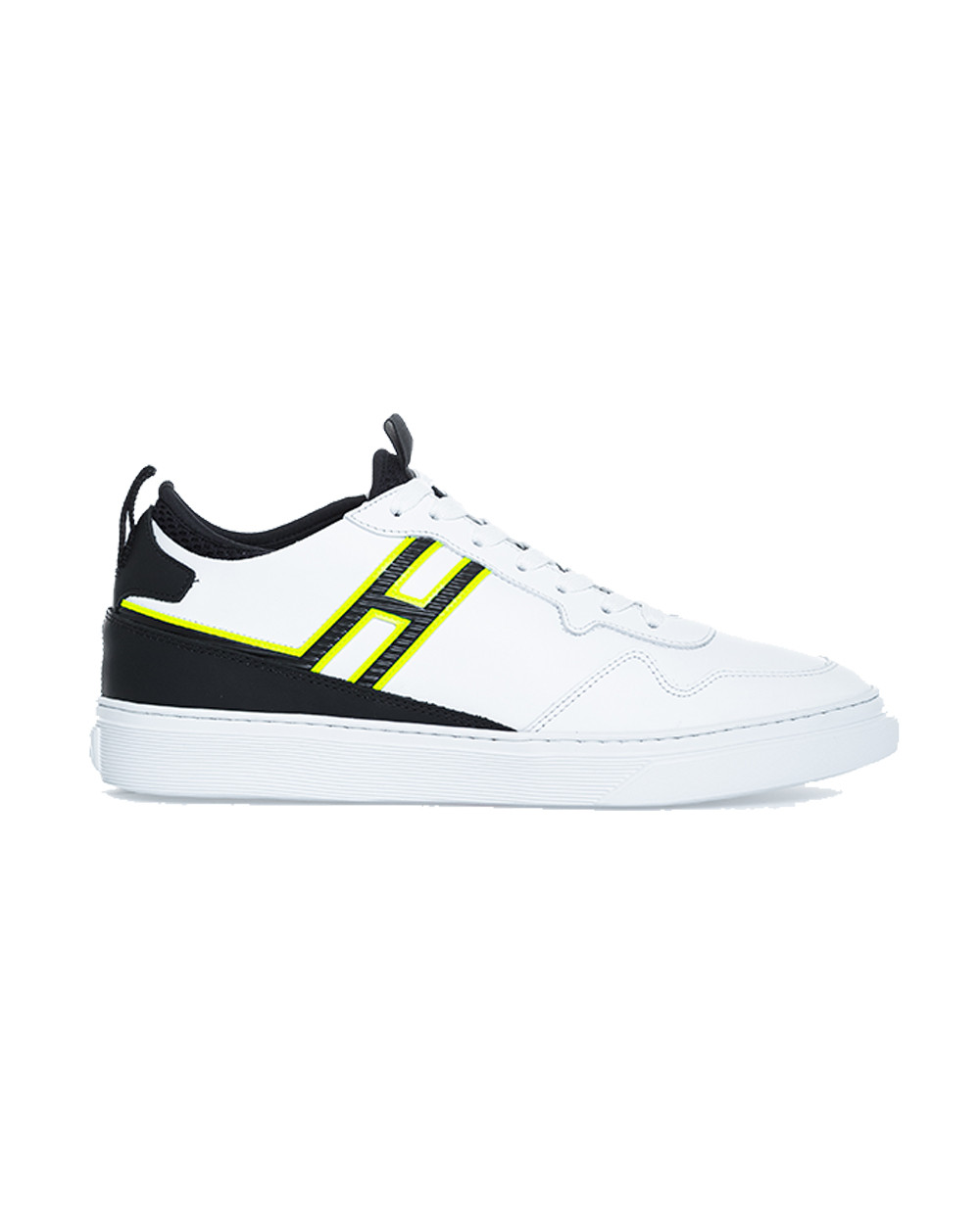 Cassetta - Tennis en cuir et textile avec logo fluo
