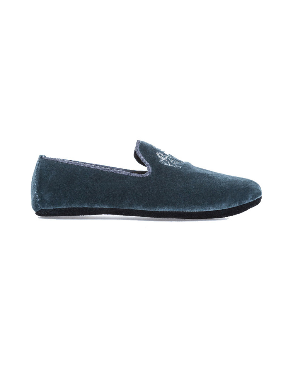 Robert-André - Mocassins d'intérieur en velours avec broderie