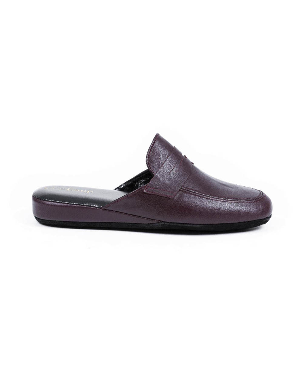 Jacques - Mules d'intérieur en cuir avec patte décorative