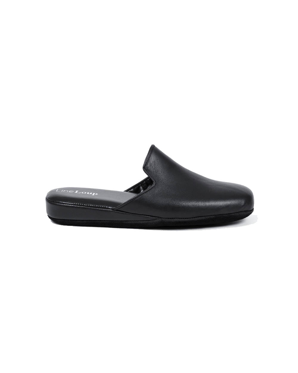 Emmanuel - Mules d'intérieur en cuir avec plateau lisse