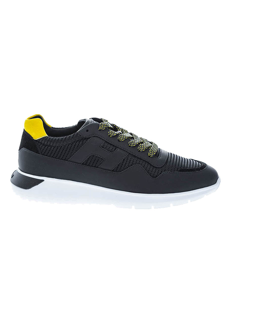 I-Cube - Tennis bi-matière avec contrefort jaune