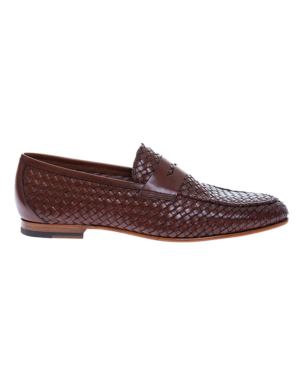 Mocassins souple en cuir patiné tressé