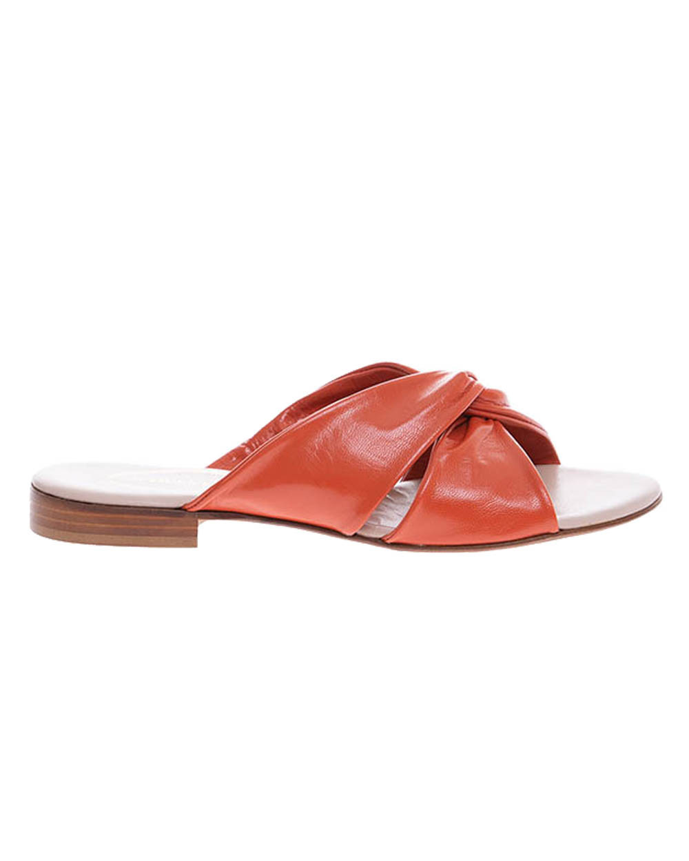 Mules en cuir naturel bandes torsadées 10