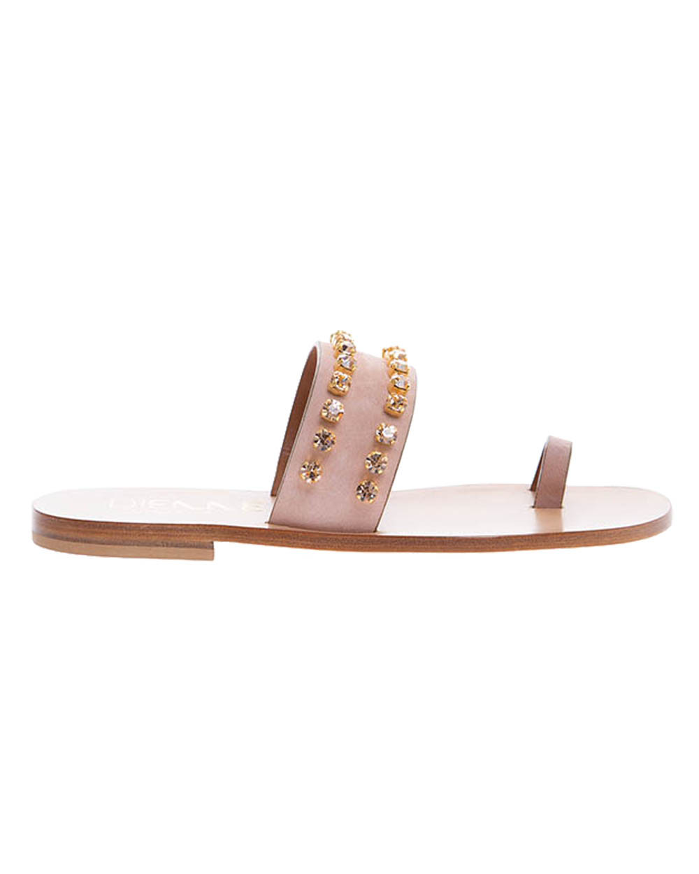 Mules en cuir avec pierres décoratives 20
